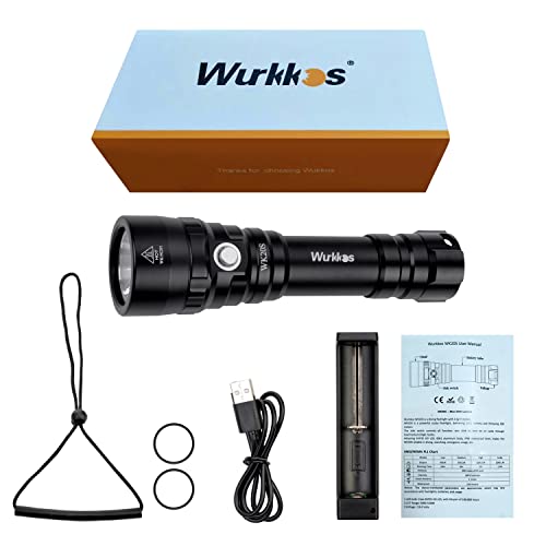 Wurkkos Scuba Diving Flashlight, Max 2000Lumen 4 Brightness, Rechargeable Dive Torch With Sst40 Led, Ipx8 Waterproof 150M Underwater Led Flashlight Submersible Cave Snorkel(5000K） #TOP6