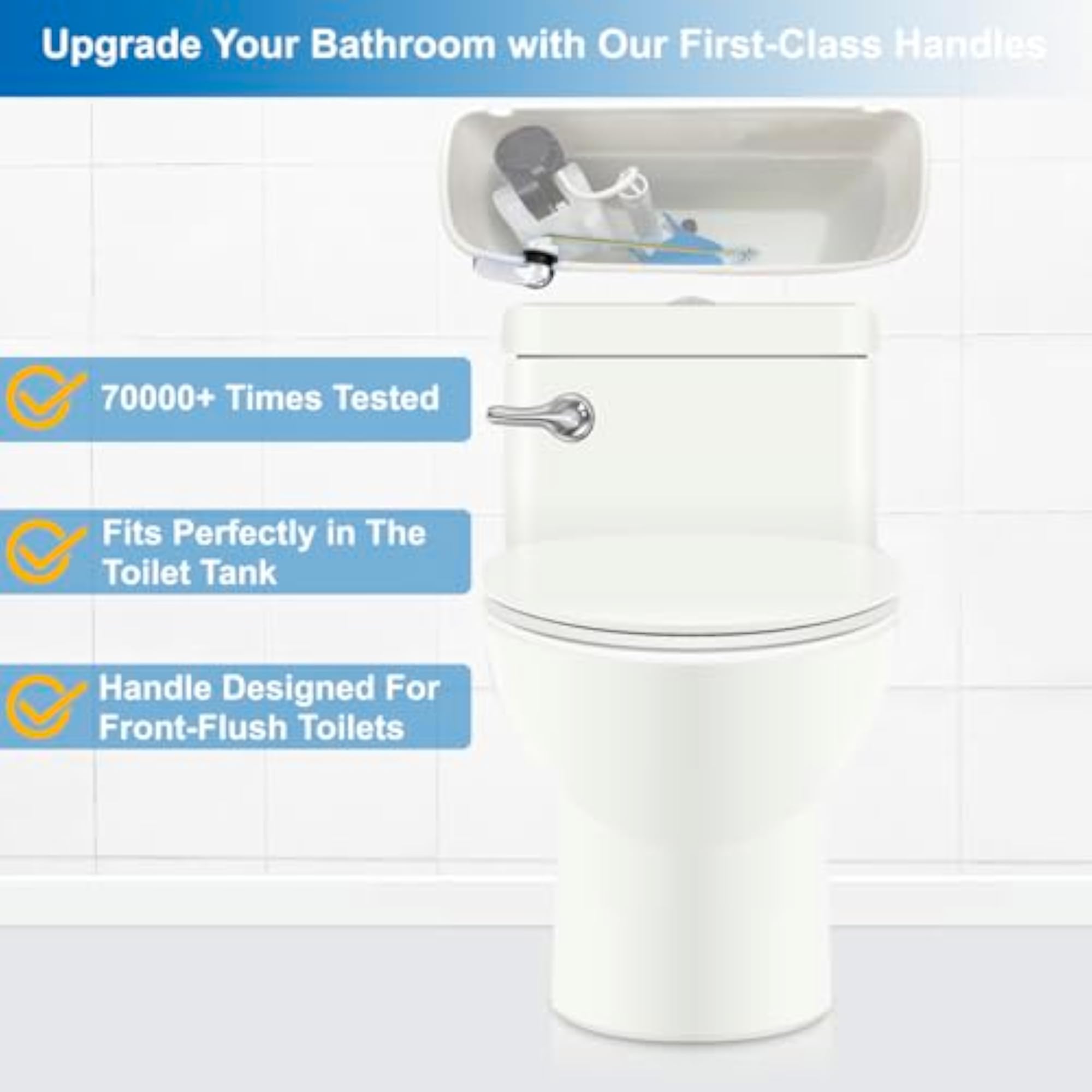 Universal Toilet Flush Handle Kit with Zinc Alloy Lever