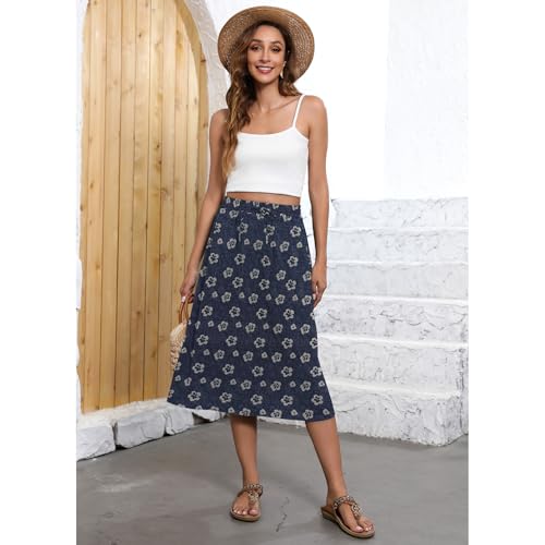 Image of Witsmile Flowy Skirt Elastic High Waist A-Line Skirt with Pockets Bohemia Cover-up for Women 2026 Trendy(S-2XL)