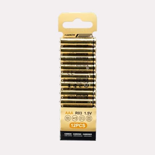 R03 (AAA) carbon zinc batteries, 1.5 V, pack of 12. Ideal for devices with low power consumption, provide reliability and constant energy, don't forget to always have them at hand image 2