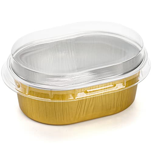 Dicunoy 100 Pack Aluminum Cups With Lids, Disposable 3Oz Muffin Liners Containers, Mini Individual Ramekins Flan Pan For Dessert, Creme Brulee, Pudding At Wedding, Birthday Party, Easter Baking #TOP3