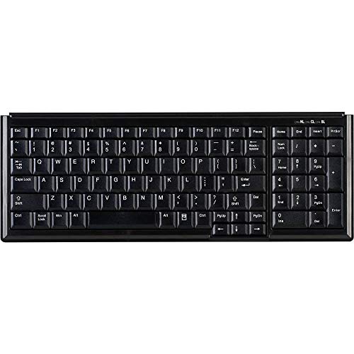 Active Key AK-7000-U-B/GE Ultraflache Tastatur, Industrie 4.0 mit NumPad, USB Schwarz Cover