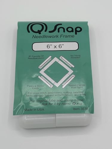 Image of VolcanoStitching Q-Snap 6x6 & 8x8 Frame Set, 16ct Hand-Dyed Aida Fabric | Q-Snap plastic frame duo (6x6in & 8x8in) for portable cross stitch & embroidery; includes hand-dyed 16-count Aida fabric.
