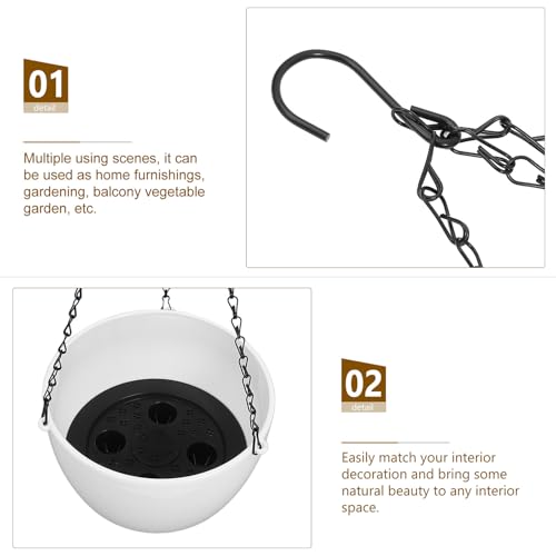 Pot de fleurs suspendu avec crochet et réserve d'eau polyvalent - 4