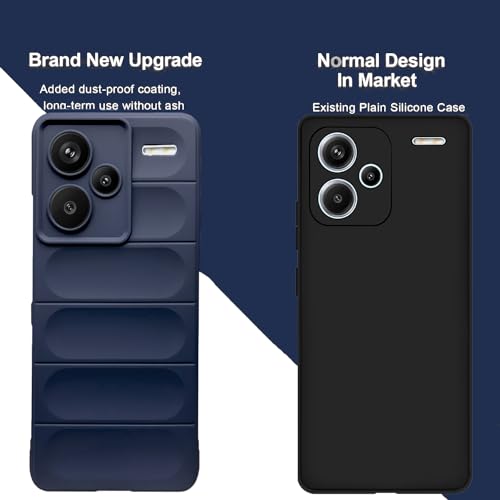 Image of A rtistque Back Cover Case for Mi Redmi Note 13 Pro Plus 5G |with Inner Fabric|Stylish AirBag Case|Liquid Stripe Silicone|Camera Protection|Anti Slip Grip|Redmi Note 13 Pro Plus 5G Back Cover - Blue