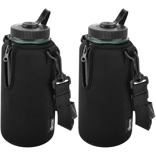 Beautyflier 2pcs Neoprene Sleeve for Nalgene Water Bottles, Compatible with Nalgene 32 oz Wide Mouth Water Bottles, Prevents Condensation, Insulates Beverages Bottle Carrier for Backpack, Hiking, Gym