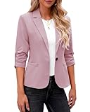 LookbookStore Spring Jackets for Women Fashion Suit Jacket Plus Size Blazers for Women Womens Blazers for Work Professional Dusty Rose Size Medium Fits Size 8 / Size 10