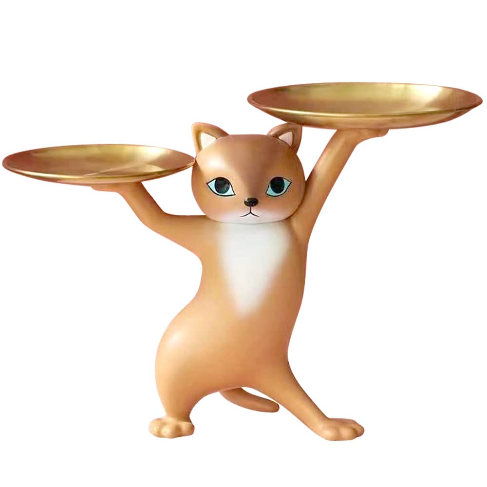 moin moin フィギュア 置物 オーナメント 猫 小物を持ってくれる 幅3…