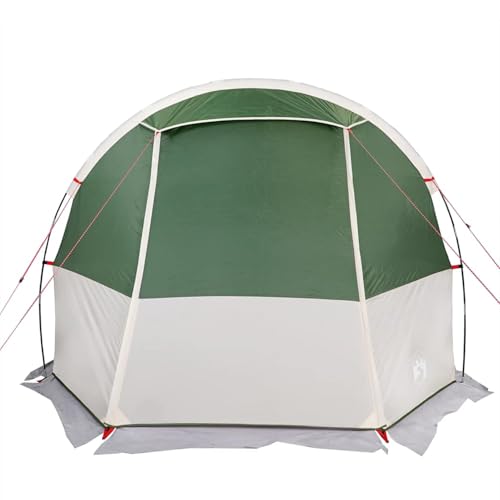Tente tunnel 4 personnes verte en polyester imperméable pour camping - 4