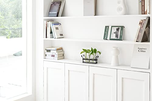 Mkono Plant Terrarium With Metal Stand, Retro Glass Planter Tabletop Flower Vase Perfect For Propagating Hydroponic Plants Flower Cutting Cute Diy Centerpiece Home Office Garden Decor, 3 Bottle #TOP2