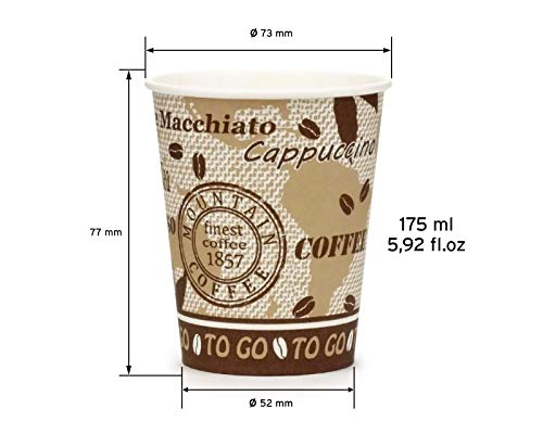 Octopus 80x Taza de café To Go de cartón 175 ml, Taza de café to go de cartón, Taza desechable - Imagen 6