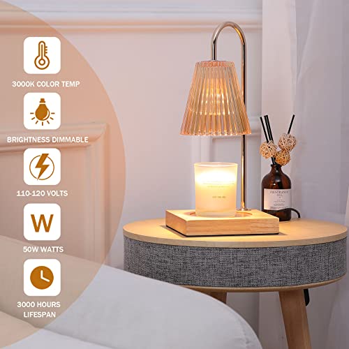 Holulo Dimmable Candle Warmer Lamp,Electronic Candle Light With Timer,Lantern Candle Melting Lamp For Jar Candles,Wax Melting,Top Down Candle Warmer With 2 Bulbs(Amber) #TOP7