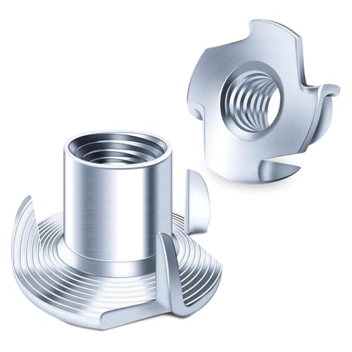 Ohulelks 60 Tuercas en T de 5/16-18, Tuercas en T de 5/16, Tuercas de 4 Garras para Pernos y Ruedas de Varilla, Tuercas de Hardware, Soportes de Escalada y Muebles