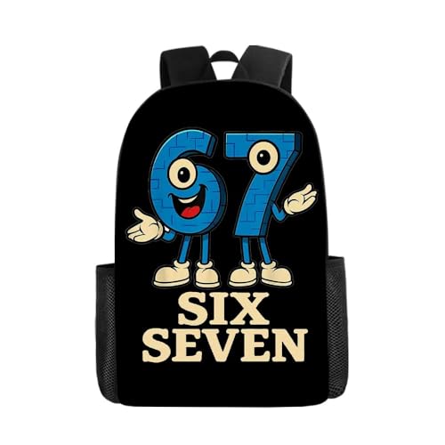 Yaokilyly 67 MEME Kids Backpack School Shoulder Bag Teen Travel for Boys Girls (Black 1)