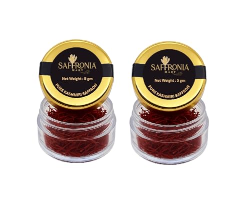 Saffronia Mart Kashmiri Mongra Saffron | A++ Grade Kesar | Strong Aroma & Color | Ideal for Biryani, Desserts & Tea | Airtight Pack | FSSAI Certified | 5gm - pack of 2