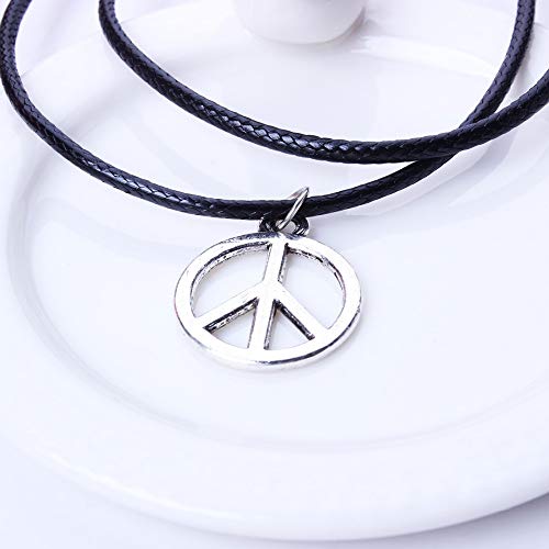Wllay Peace Sign Symbol Necklace Simple Silver Peace Pendant Women Choker Jewelry #TOP2