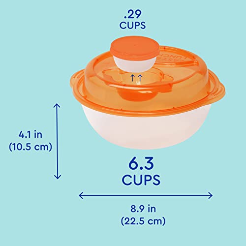 Easylunchboxes® - Salad To-Go Containers - Reusable Bowl With Built-In, Leak-Proof Dressing Cup For Salad, Pasta, Cereal, Rice & More - Great For Work, Travel, & Meal Prep, Set Of 4 (Classic) #TOP6