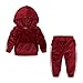 TT- Weihnachten Geschenk 2PCS Baby Kinder Jungen Mädchen Hoodie Outfits Mode Hooded Sweatshirt + Hose Herbst Winter Trainingsanzug Kleidung Set Outfit Kleidung 18 Monate-8 Jahre (Red, 4-5 Years)