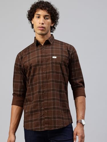 Image of Majestic Man Men Comfort Slim Fit Pure Cotton Tartan Checked Casual Shirt
