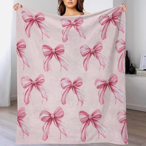 Couverture 3D Imprimé Rose Rubans Plaid Microfibre Lavable 150x200 - 4