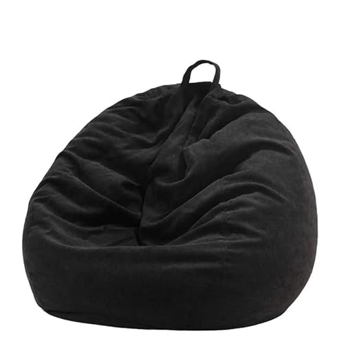 Large Black Corduroy Bean Bag Chair for Comfortable Lounging Adult Jumbo Cord Beanbag for All Ages 70cm x 80cm No Filling