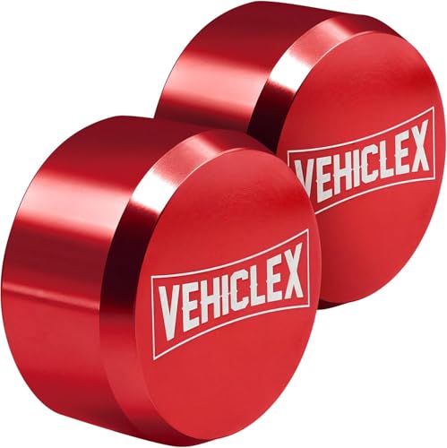 Vehiclex Keyed-Alike Puck Lock Set Hidden-Shackle Security with Steel Pin Weather-Resistant Aluminum Body & Brass Core for Trailers Sheds & Gates 2 Pack Red