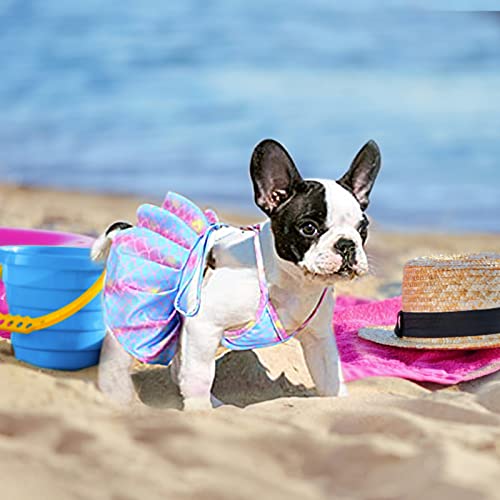 Dog Bikini Dress Set, Dog Summer Clothes For Small Dogs Girl, Dog Bathing Suit, Hawaiian Swimsuit Costume, Cat Apparel, Puppy Doggie Cats Purple #TOP3