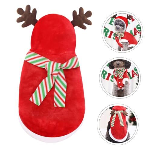 Disfraz navideño para perro con bufanda tamaño L miniatura 4