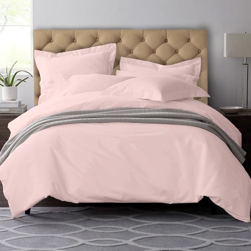 Pizuna Pure Combed Cotton Duvet Cover Set King Size Light Pink - Image 2