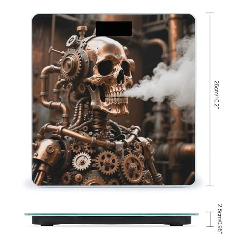Báscula digital de baño Steam Punk Metal Skull 400 lb miniatura 2