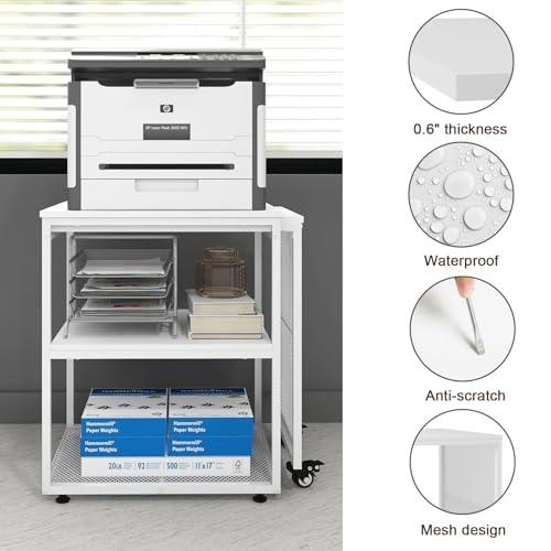 Image of Natwind 24''x20'' Large Printer Stand,Extendable Home Craft Table,White