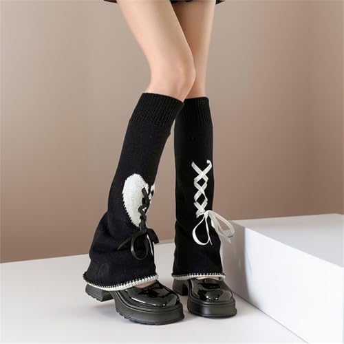 Goth Harajuku Y2k Leg Warmers Women Alt Punk Hippie Knit Rave Winter2