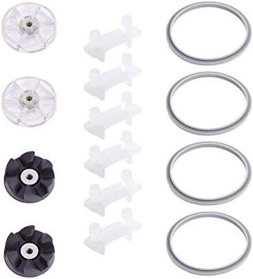 14 Pieces Blender Replacement Parts, including Top Rubber Gears, Motor Gears, Silicone Rubber Gaskets and Bushing Shock Pads, Compatible with NutriBullet Blender 600w and 900w NB-101B, NB-101S, NB-201