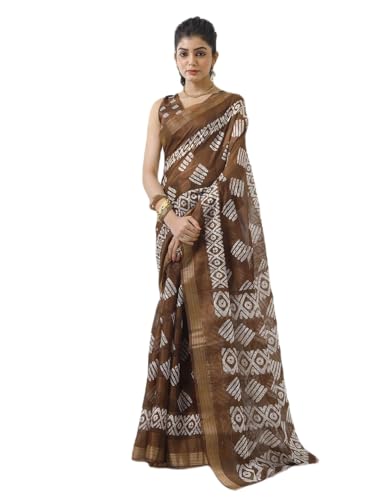 INDIA MADE Ethnic Motifs Printed Zari Bagh Saree - 27150974
