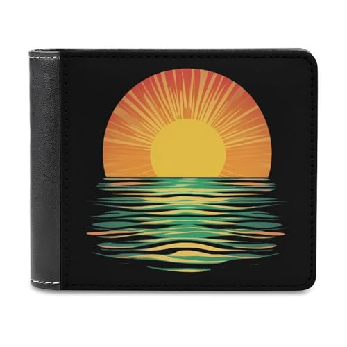 Sunrise Sunset-Sunshines Bi-fold Wallet for Men Women Print PU Leather Slim Cash Card Holder - Main Image