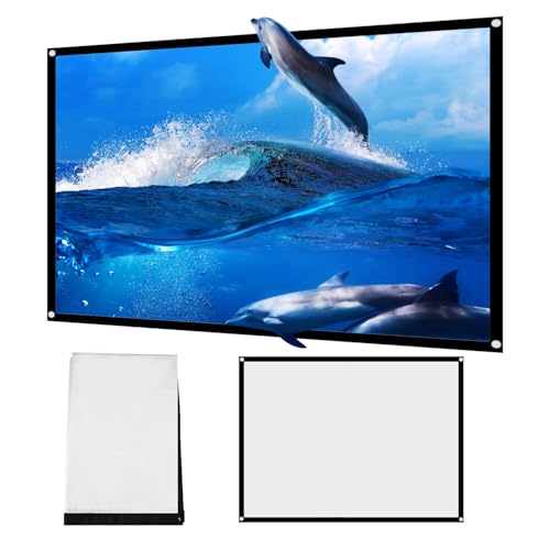 Projektor Leinwand, 60 Zoll Beamer Leinwand 4: 3 HD Faltbarer Projektionsschirm Anti-Falten Projektionsleinwand Tragbarer Bildschirm für Treffen, Schule, Zuhause