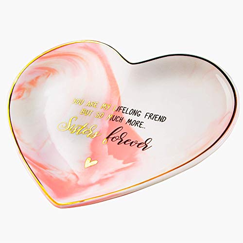 VILIGHT Sister Gifts from Sister - You Are My lifelong Friend But So Much More Sister Forever Jewelry Tray Ring Holder - Large Size 5.5 Inches