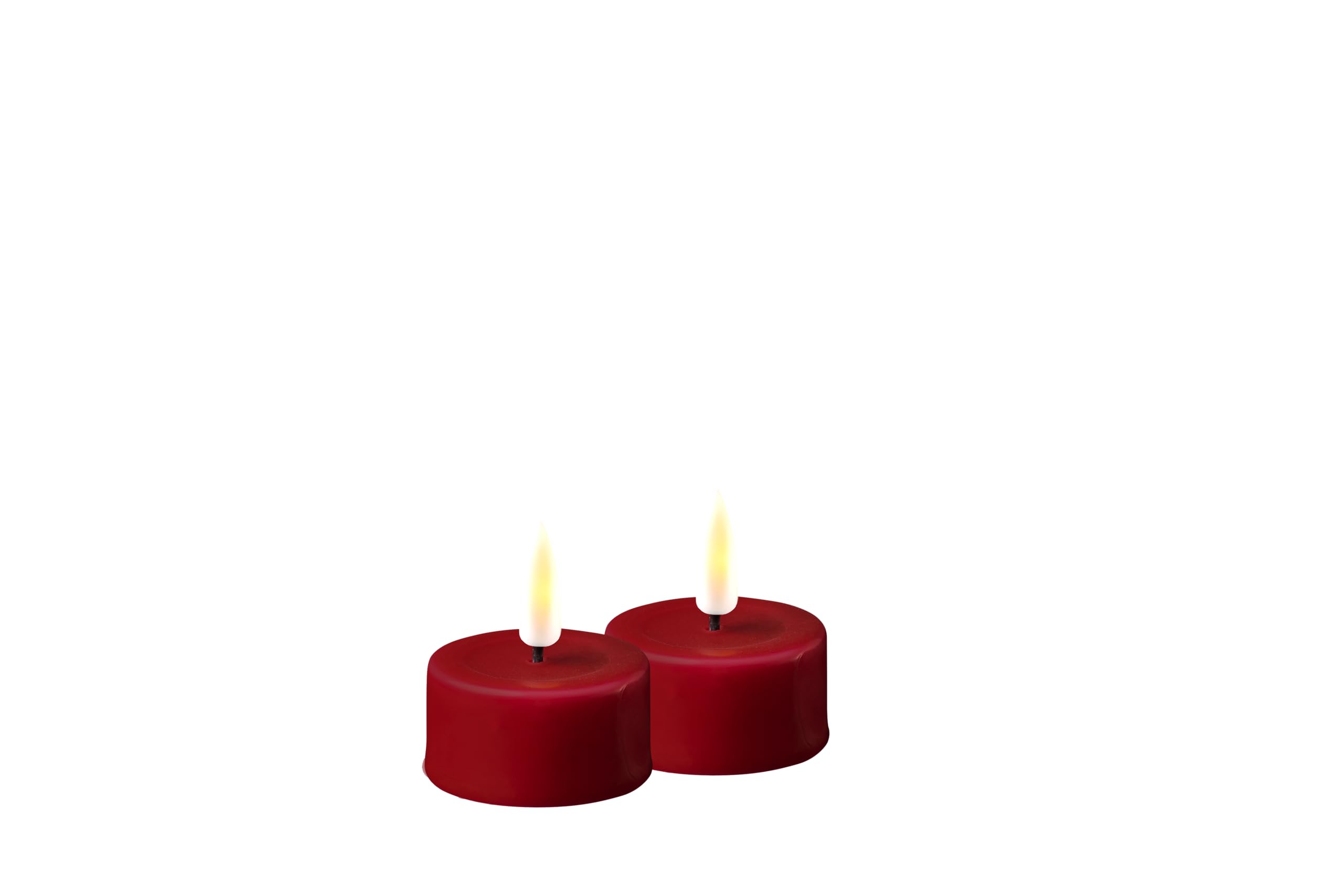 Deluxe Homeart Bordeaux Indoor Flameless Led Tealight Set - With Real Flame™ Technology - Battery Powered Candle (Bordeaux)