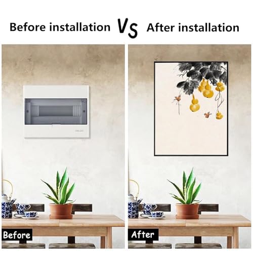 Peinture décorative murale pour cacher le panneau électrique | Solution design B 40x50