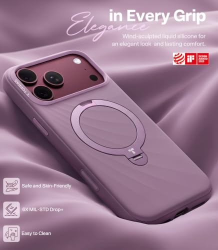 TORRAS for iPhone 18 Pro Max Case Silicone, 360 Magnetic Stand Purple 6.9'' - image 9