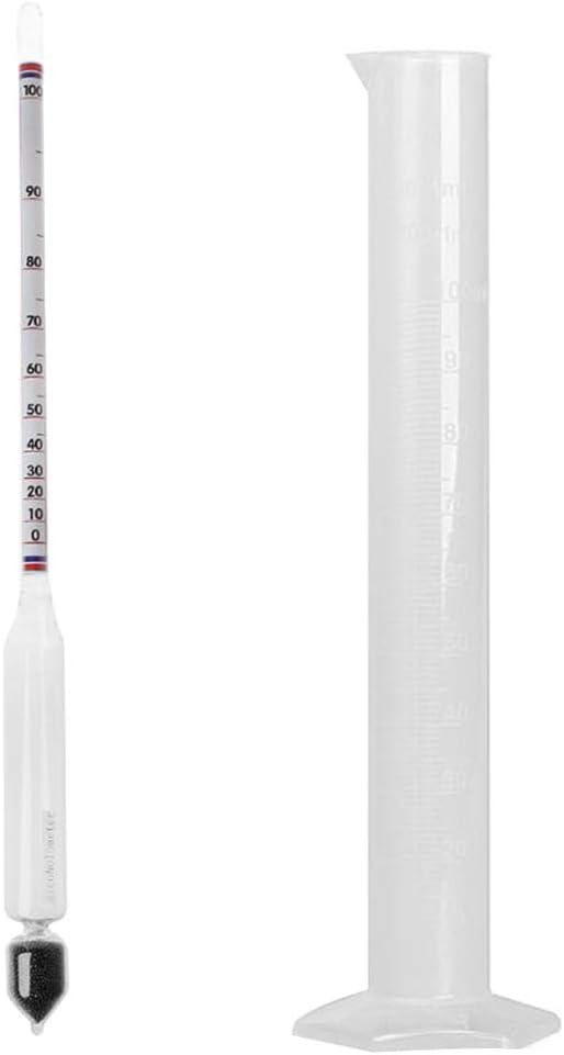 WANMEI Hydrometer Tester Vintage Measuring Bottle Set Tools Alcoholmeter Alcohol Meter Wine Concentration Meter