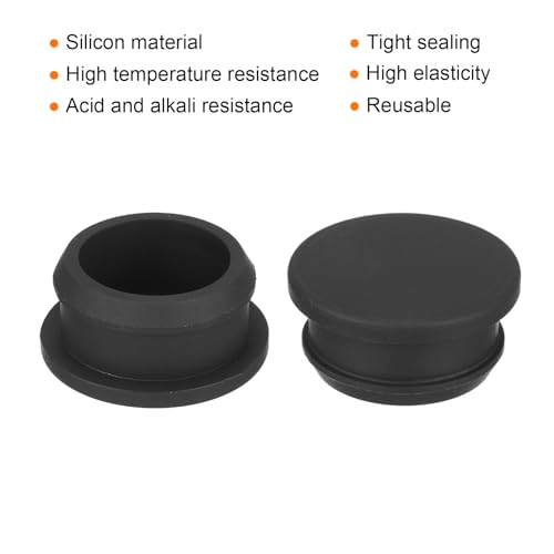 Image of MECCANIXITY Silicone Snap in Locking Hole Plugs,Rubber Panel Seal Cover Flush Type Panel Round for Kitchen Rubber Bulkheads Waterproof Sealing Plugs 26mm /1.02 Inch Diameter Black,Pack of 4
