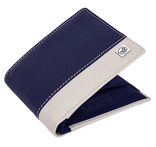 Image of ANTONIO VALERIA Jake Blue /Sand Leather Wallet for Men