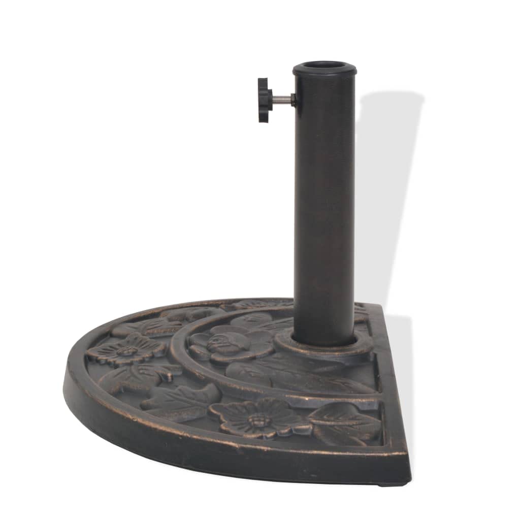 Tomostar Pied de Parasol, Support Socle de Parasol Base de Lestage en résine Demi-Cercle Bronze 9 kg
