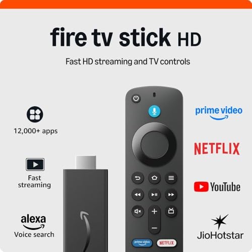 Amazon Fire TV Stick HD (newest model), Alexa Voice Remote with T...