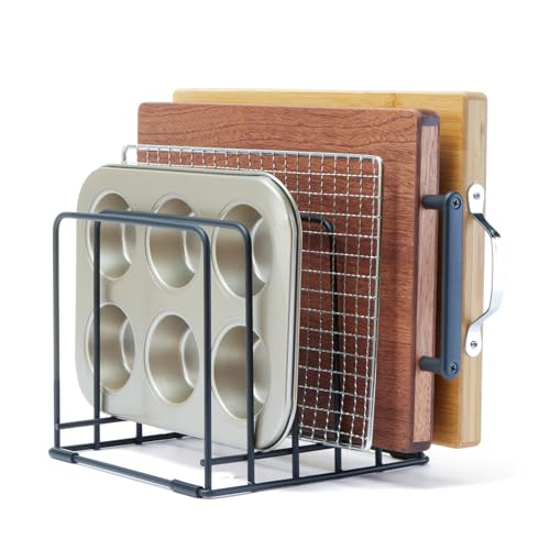 Cutting Board Organizer,Kitchen Cabinet Organizer,Divided Rack with 5 Slots for Baking Trays,Space-Saving Kitchen Storage for Cutting Boards, Cookie Sheet, Thin Pans and Baking Sheets Holder (1pcs)