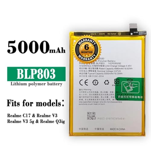 Image of Original BLP803 Battery for Realme 7i / A53 / V3 Battery with 6 Month Warranty***** (T282)