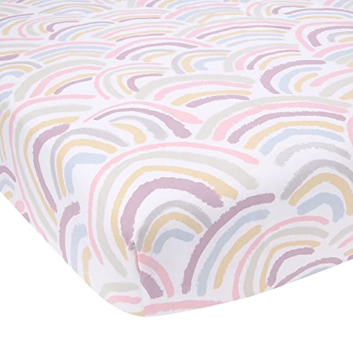 Image of Lambs & Ivy Signature Rainbow 100% Organic Cotton Breathable Fitted Crib Sheet