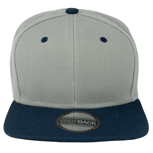 Image of Gelante Snapback Hats for Men - Flat Bill Brim Baseball Cap Hat - Plain Blank Adjustable