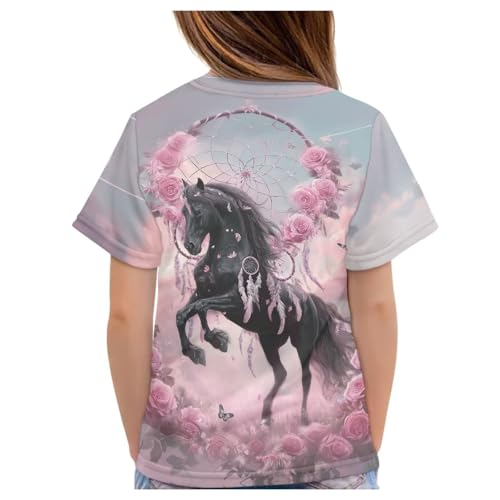 Image of WELLFLYHOM Kids Tshirts Girls Boys Short Sleeve Crewneck Tees Shirts Casual Sport Pullover Tops Size 3-16 Years